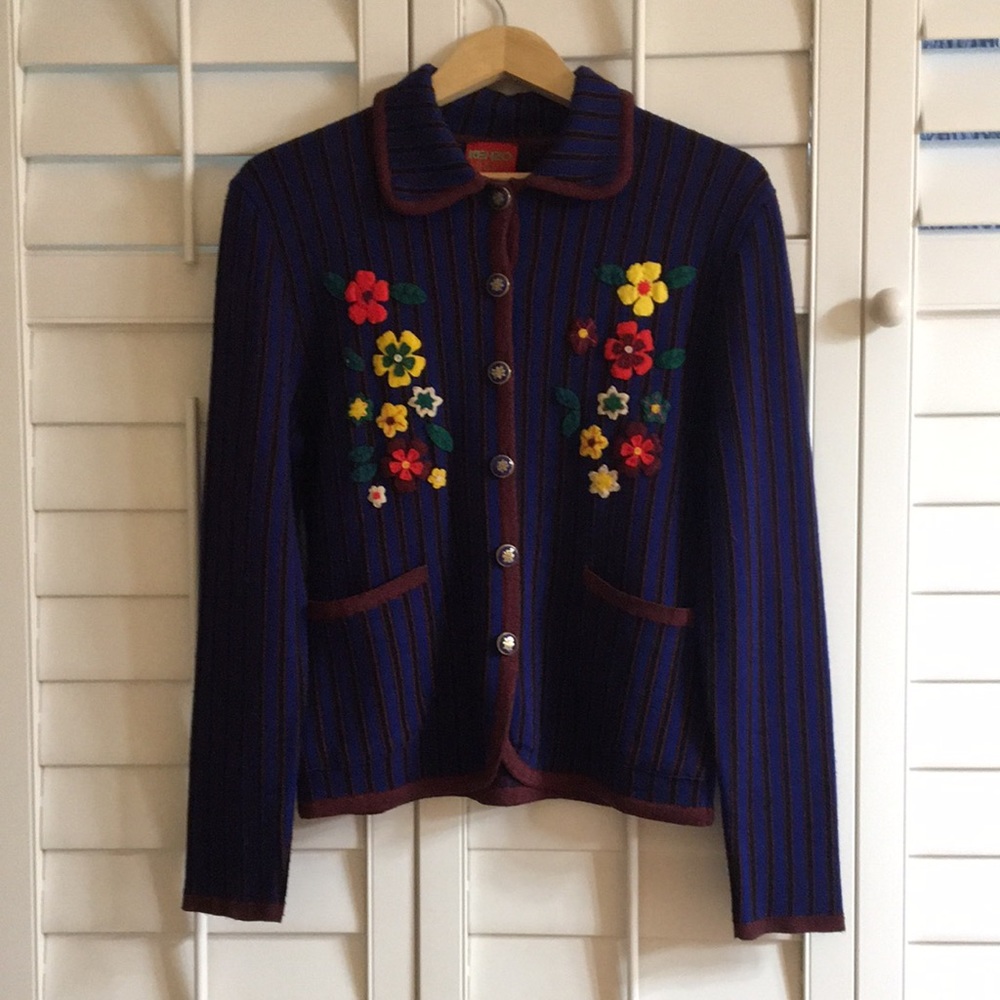 RARE!! Kenzo Jungle Vintage 90's Knit Jacket